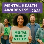 Community event promoting mental health awareness locally