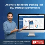 Analytics dashboard tracking local SEO strategies performance